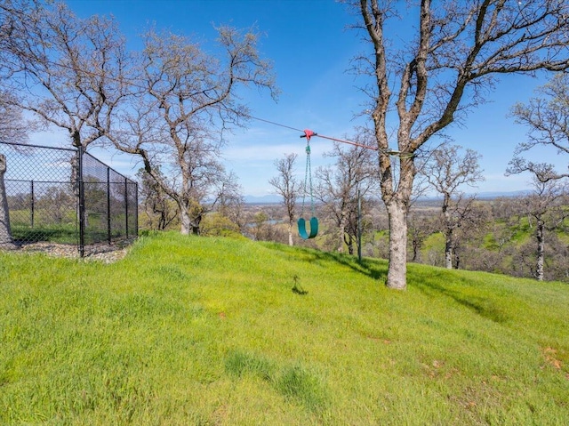 view of yard featuring fence