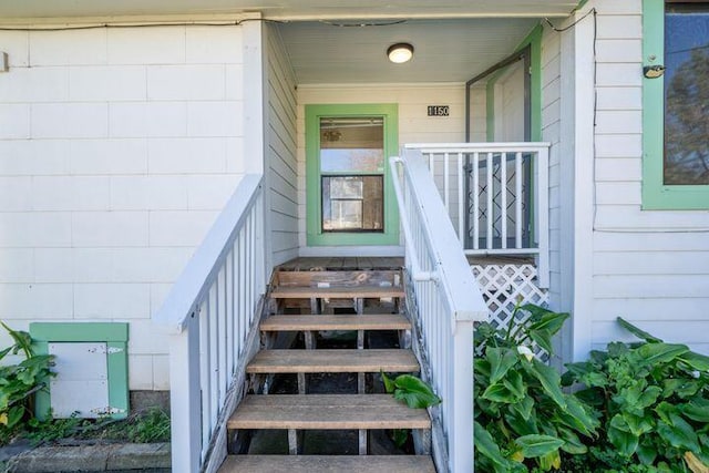 view of stairway