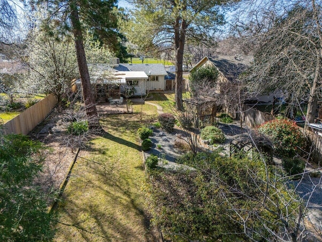 view of yard with fence