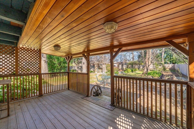 view of wooden deck