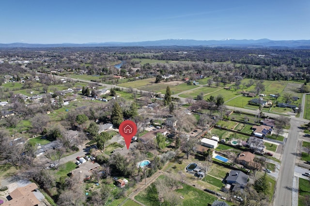 bird's eye view featuring a mountain view