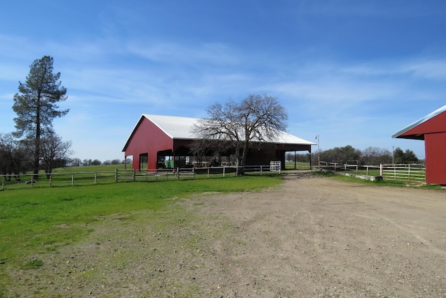 exterior space featuring a rural view