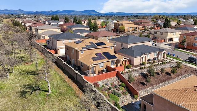 bird's eye view with a mountain view and a residential view