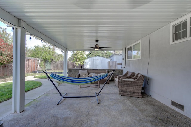 view of patio with fence