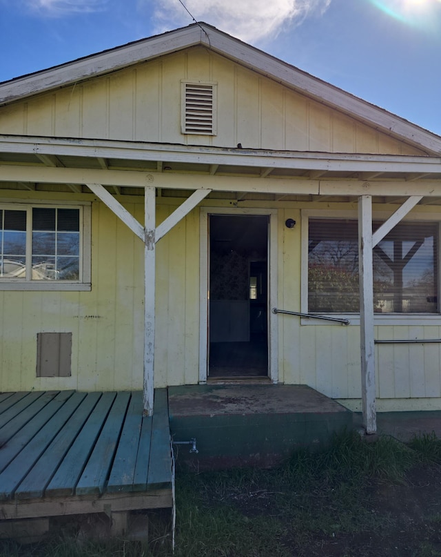 doorway to property featuring visible vents