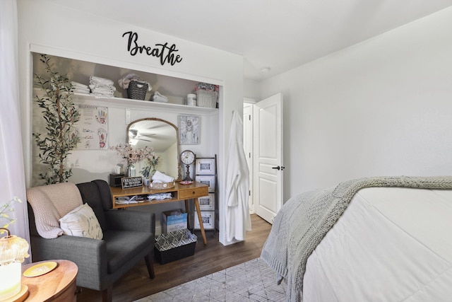 bedroom featuring wood finished floors