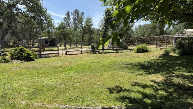 view of yard featuring an outbuilding