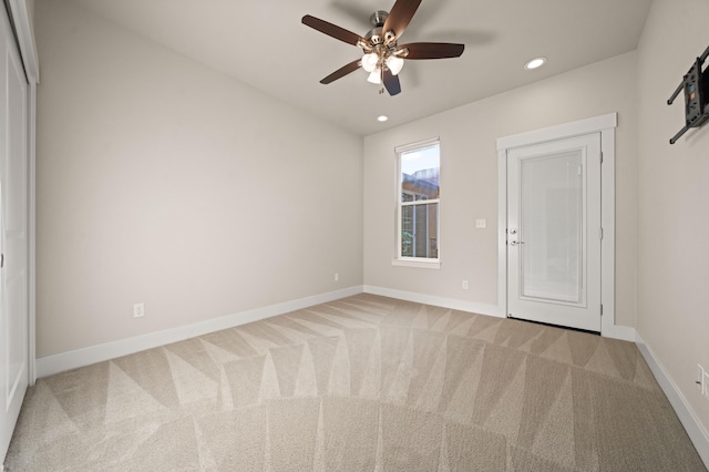 4461 Risstay Way, Shasta Lake, CA 96019 - carpeted spare room featuring recessed lighting, baseboards, and ceiling fan