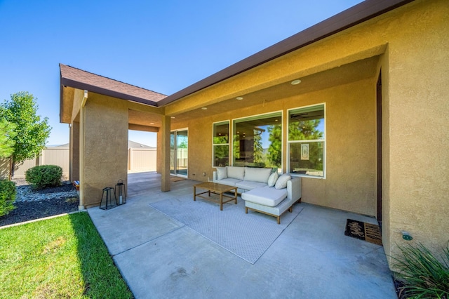 4461 Risstay Way, Shasta Lake, CA 96019 - view of patio featuring an outdoor hangout area and fence