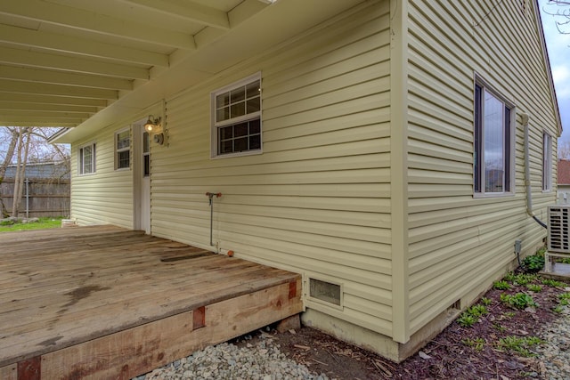 wooden deck featuring fence