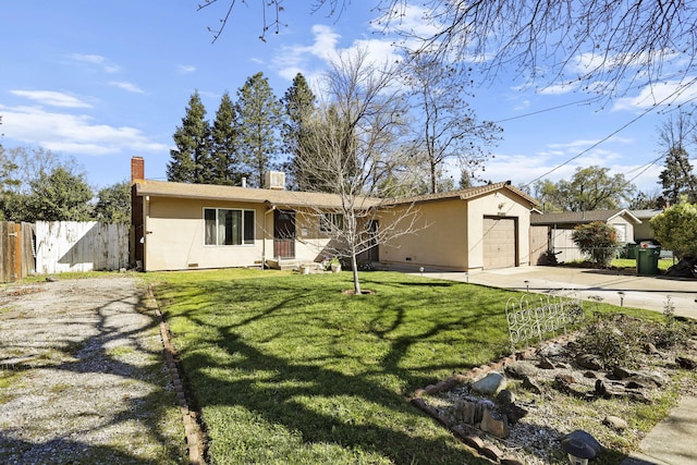 3235 Sharon Ave, Anderson, CA 96007 - single story home with stucco siding, driveway, a garage, and fence