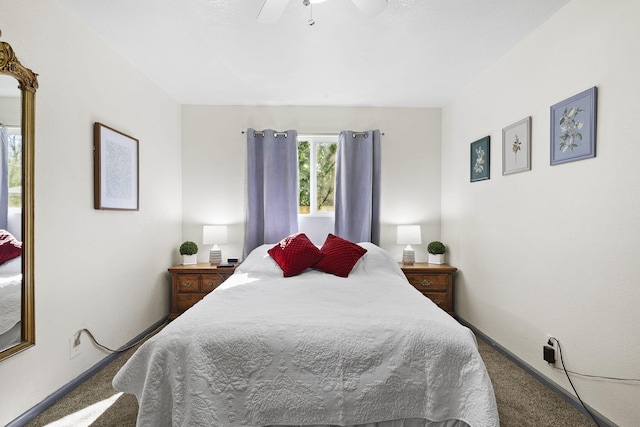 3235 Sharon Ave, Anderson, CA 96007 - bedroom featuring baseboards, carpet flooring, and ceiling fan