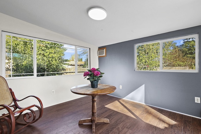 3235 Sharon Ave, Anderson, CA 96007 - dining area featuring a wall mounted AC and wood finished floors