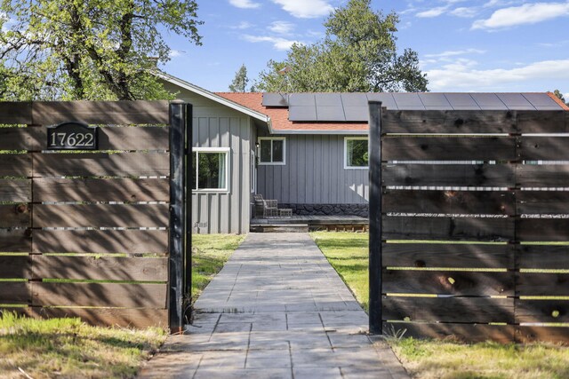 17622 China Gulch Dr, Anderson, CA 96007 - view of gate with solar panels