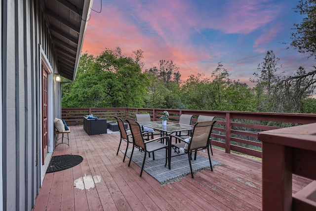 17622 China Gulch Dr, Anderson, CA 96007 - deck at dusk with outdoor dining space