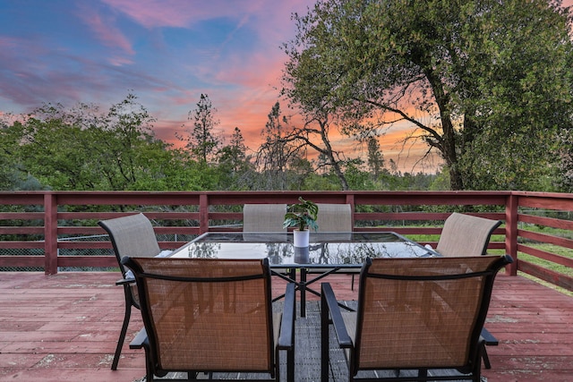 17622 China Gulch Dr, Anderson, CA 96007 - deck at dusk featuring outdoor dining area