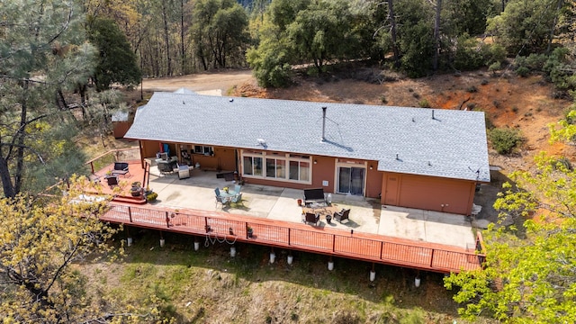 20371 Geo Ln, Lakehead, CA 96051 - back of property with an outdoor living space, a wooden deck, and outdoor dining area
