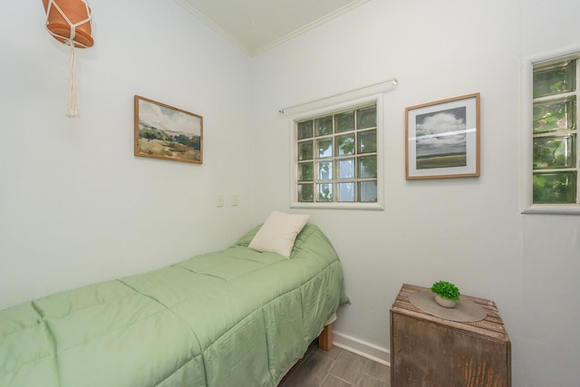 493 Main St, Weaverville, CA 96093 - bedroom featuring ornamental molding and wood finished floors
