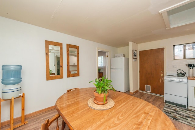 493 Main St, Weaverville, CA 96093 - dining area featuring wood finished floors and baseboards