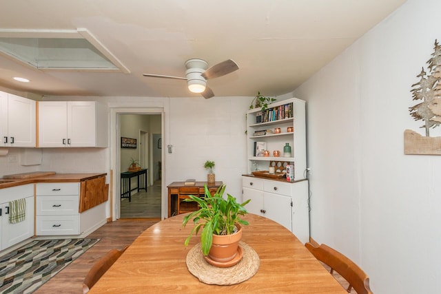 493 Main St, Weaverville, CA 96093 - dining area featuring wood finished floors and ceiling fan
