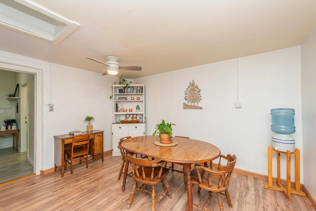 493 Main St, Weaverville, CA 96093 - dining area with light wood-type flooring and ceiling fan
