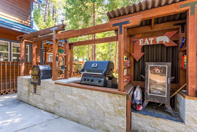 view of patio featuring a grill and area for grilling