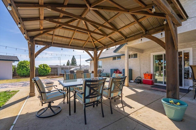 2919 Buckingham Dr, Shasta Lake, CA 96019 - view of patio / terrace featuring a gazebo and outdoor dining area
