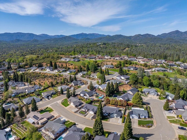 2919 Buckingham Dr, Shasta Lake, CA 96019 - aerial view featuring a mountain view, a view of trees, and a residential view
