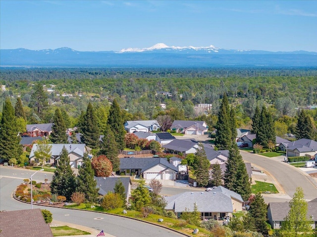 2919 Buckingham Dr, Shasta Lake, CA 96019 - bird's eye view featuring a residential view, a view of trees, and a mountain view