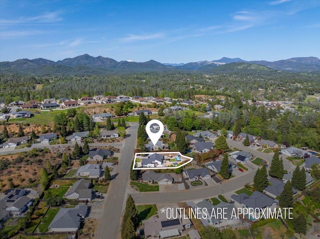 2919 Buckingham Dr, Shasta Lake, CA 96019 - aerial view with a mountain view and a residential view
