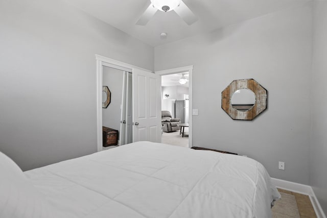 13194 Tierra Heights Rd, Redding, CA 96003 - bedroom with baseboards and a ceiling fan