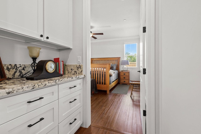6180 Lucca Trl, Redding, CA 96003 - bedroom featuring dark wood-style floors and crown molding