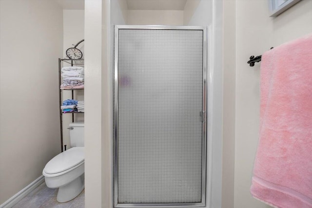105 Kaer Ave, Red Bluff, CA 96080 - full bath with toilet, tile patterned floors, a stall shower, and baseboards
