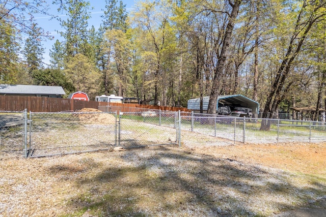 18170 Pine St, Lakehead, CA 96051 - view of yard with a carport and a gate