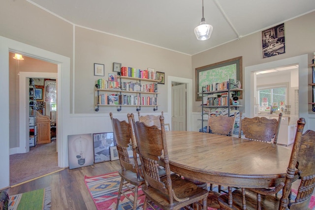45517 Pittville Rd, Mcarthur, CA 96056 - dining space with wainscoting and wood finished floors