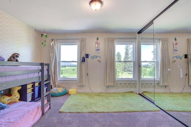 45517 Pittville Rd, Mcarthur, CA 96056 - bedroom with wallpapered walls and carpet floors