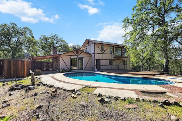 16588 Stanislaus Dr, Redding, CA 96001 - view of pool with a patio area, a fenced in pool, and fence