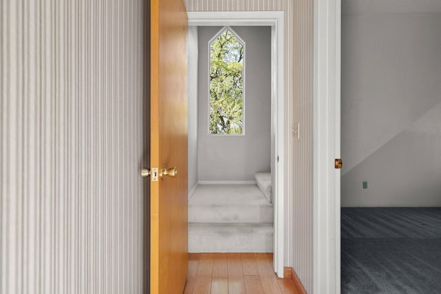 16588 Stanislaus Dr, Redding, CA 96001 - stairs featuring wood finished floors and carpet floors