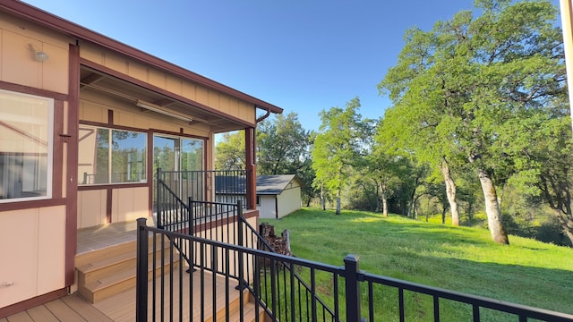 16588 Stanislaus Dr, Redding, CA 96001 - wooden deck with a lawn