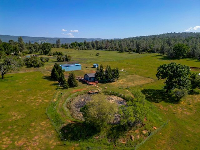 aerial view with a rural view and a forest view
