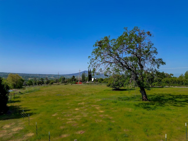 view of yard with a rural view