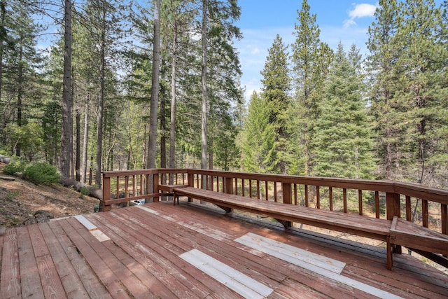 2120 Pack Trl, Mount Shasta, CA 96067 - wooden terrace featuring a view of trees