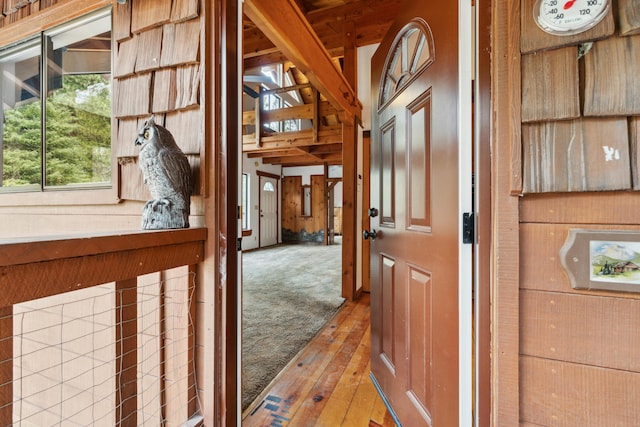 2120 Pack Trl, Mount Shasta, CA 96067 - interior space featuring wood walls and wood-type flooring