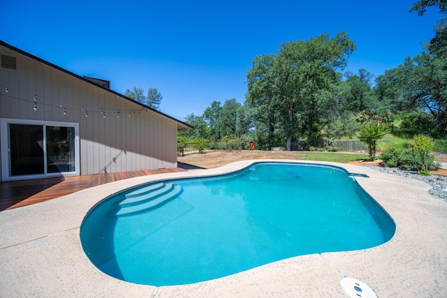 20035 Old Alturas Rd, Redding, CA 96003 - outdoor pool with a deck and fence