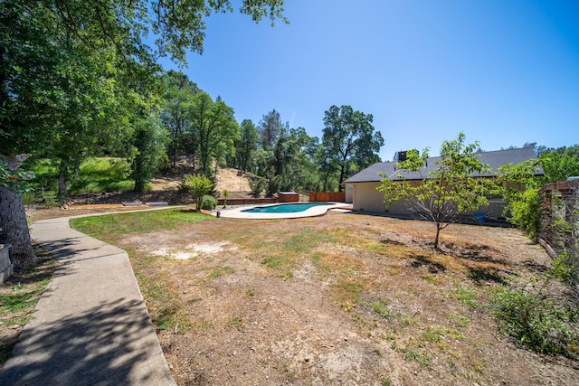 20035 Old Alturas Rd, Redding, CA 96003 - view of yard featuring an outdoor pool and fence
