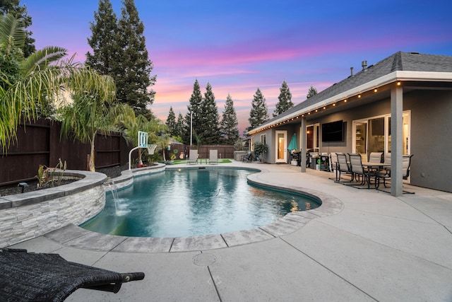 2796 Madison River Dr, Redding, CA 96002 - view of pool featuring a fenced in pool, a patio area, and a fenced backyard