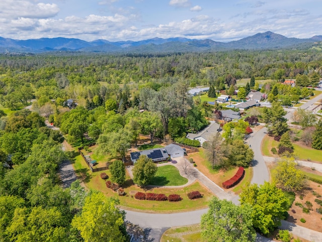19702 Midland Dr, Redding, CA 96003 - drone / aerial view featuring a mountain view and a forest view