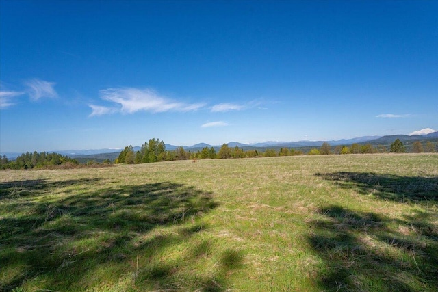 view of yard with a mountain view