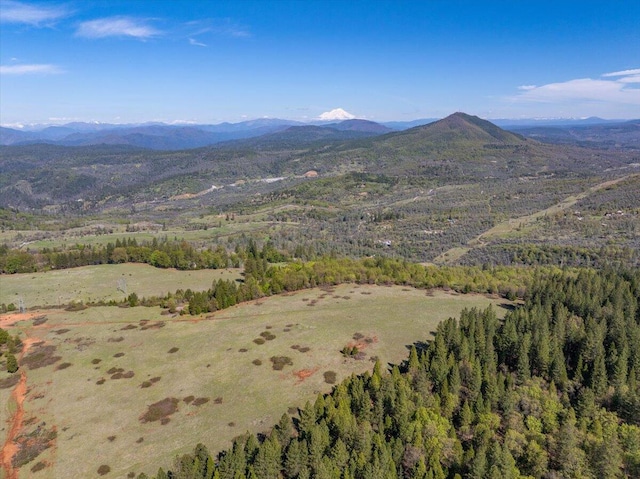 bird's eye view featuring a mountain view
