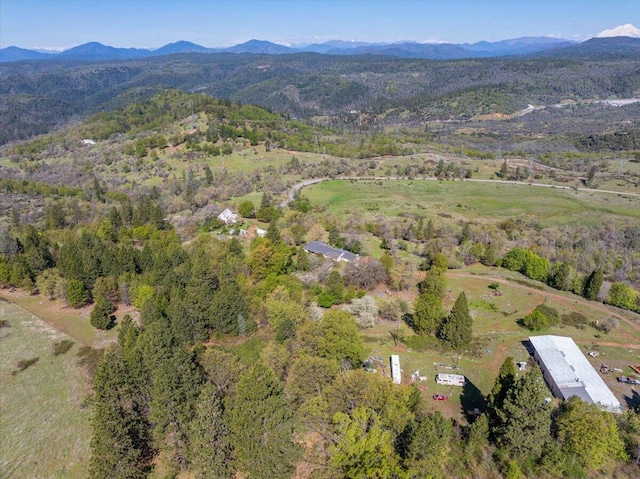 aerial view featuring a mountain view